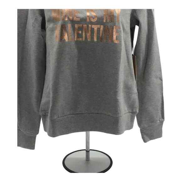 Halogen Women’s Gray Gold Graphic Sweatshirt Wine Is My Valentine Size S NWT - Picture 13 of 16